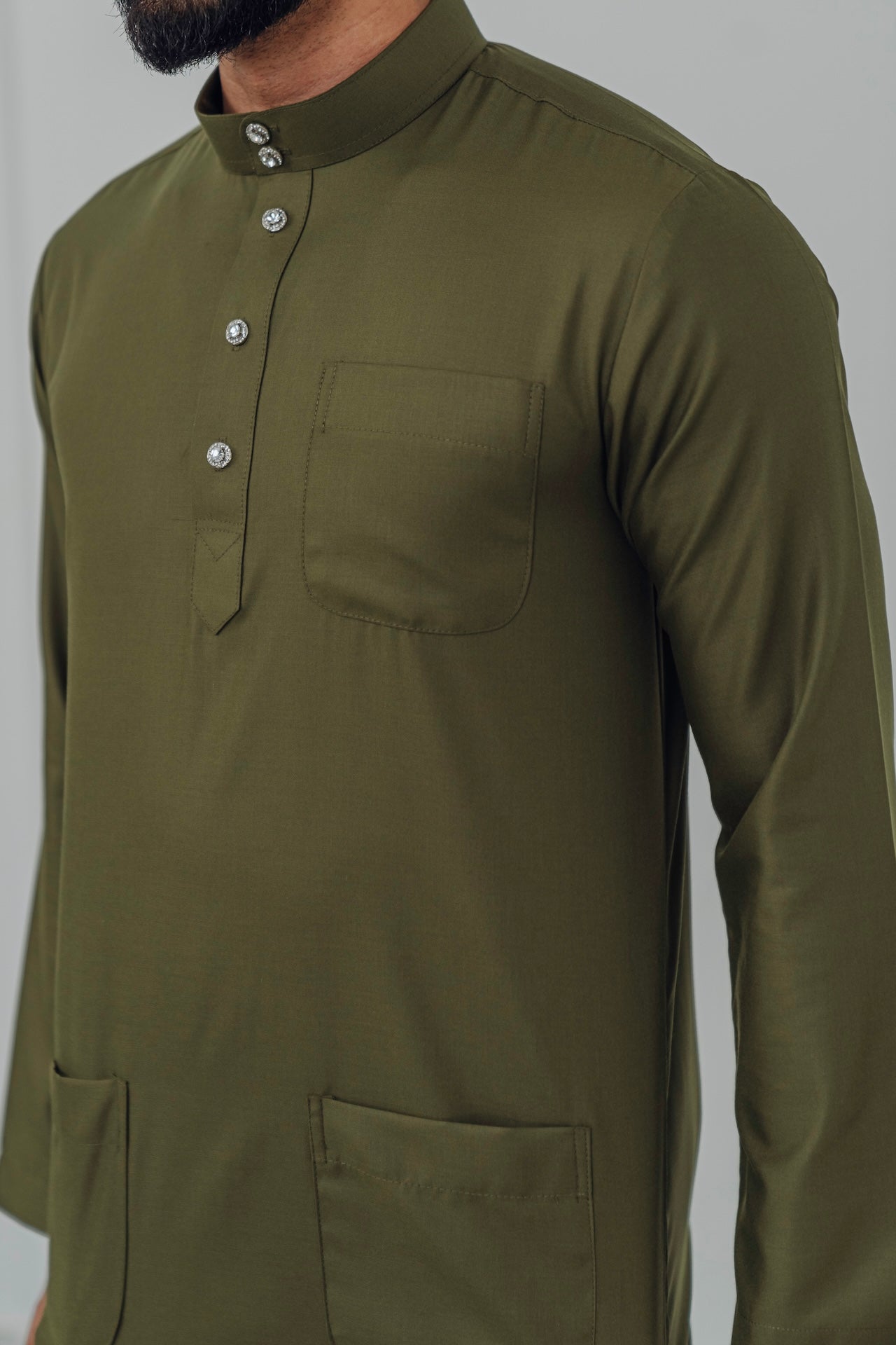Modern Fit Airy - Dark Olive Green